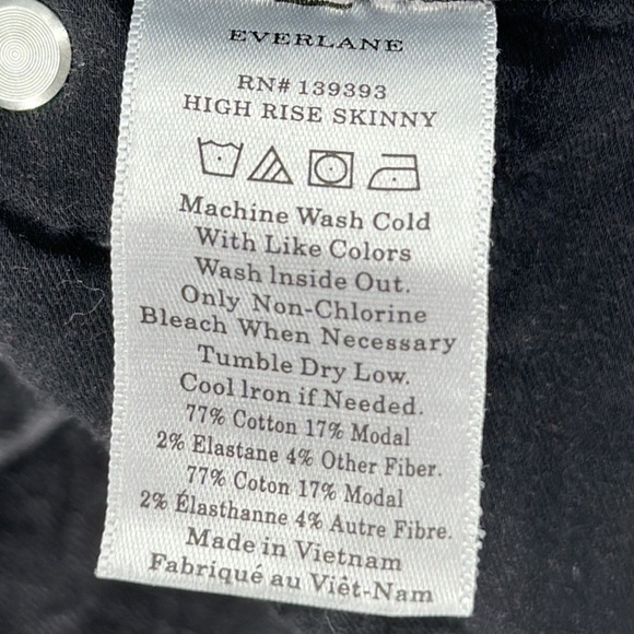 NEW EVERLANE The High-Rise Skinny Button-Fly Jean in Washed Black Size 35 Ankle - Picture 8 of 11